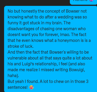 A message I'd sent to istadris about why I was inspired by their fic
